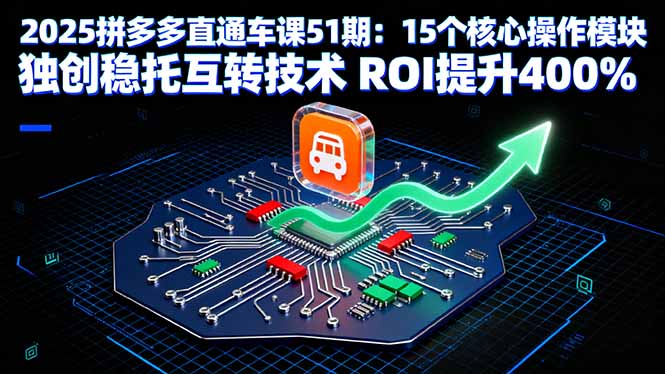 2025拼多多直通车课51期：15个核心操作模块 独创稳托互转技术 ROI提升400%-大米网创