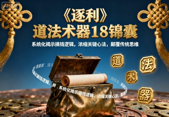 《逐利》道法术器18锦囊，系统化揭示搞钱逻辑，浓缩关键心法，颠覆传统思维-大米网创