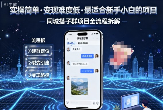 实操简单,变现难度低,最适合新手小白做的项目,每天轻松收入3张,同城搭子群项目全流程拆解-大米网创