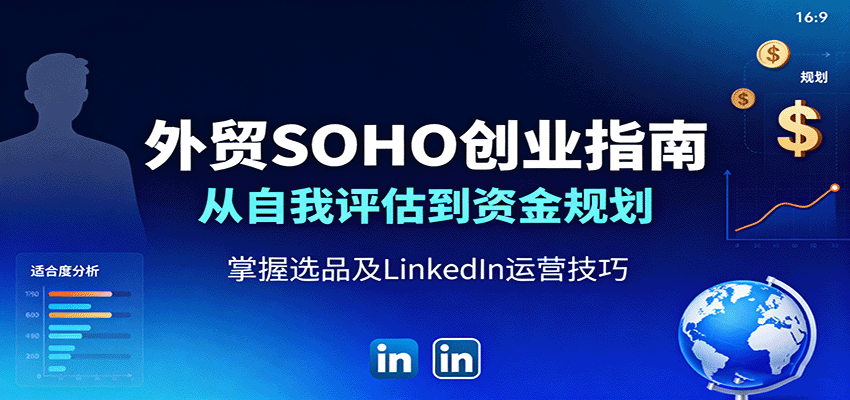 外贸SOHO创业指南：从自我评估到资金规划，掌握选品及LinkedIn运营技巧-大米网创