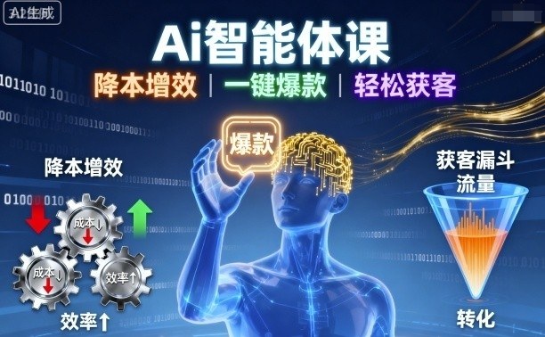 Ai智能体课，降本增效，一键爆款，轻松获客-大米网创