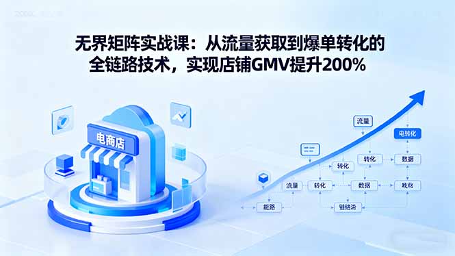 无界矩阵实战课:从流量获取到爆单转化的全链路技术,实现店铺GMV提升200%-大米网创