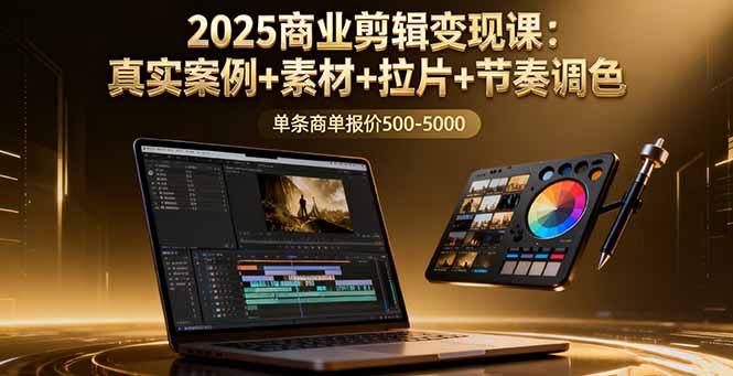 2025商业剪辑变现课:真实案例+素材+拉片+节奏调色,单条商单报价500-5000-大米网创