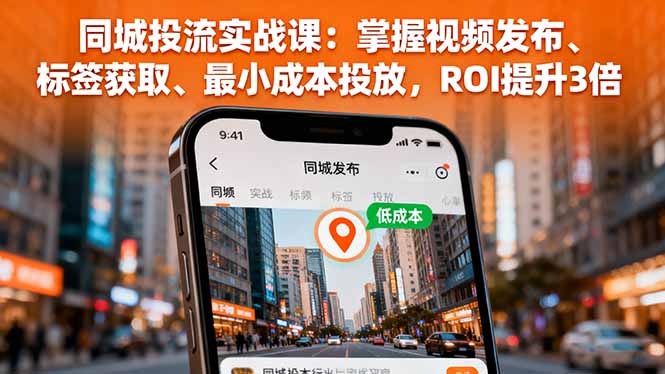 同城投流实战课：掌握视频发布、标签获取、最小成本投放，ROI提升3倍-大米网创