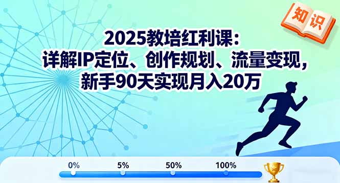 2025教培红利课：详解IP定位、创作规划、流量变现，新手90天实现月入20万-大米网创