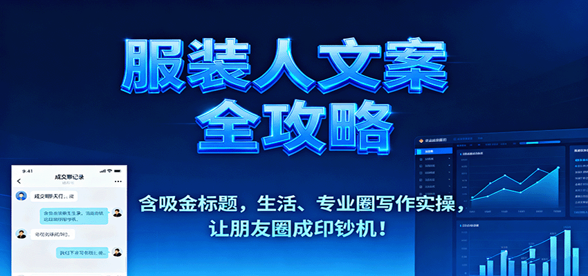 服装人文案全攻略,含吸金标题,生活、专业圈写作实操,让朋友圈成印钞机!-大米网创