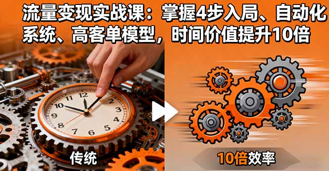 流量变现实战课:掌握4步入局、自动化系统、高客单模型,时间价值提升10倍-大米网创