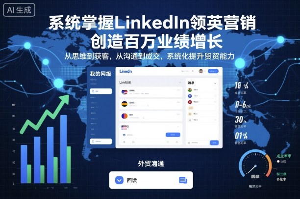 系统掌握LinkedIn领英营销,创造百万业绩增长,从思维到获客,从沟通到成交,系统化提升外贸能力-大米网创