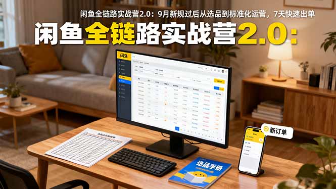 闲鱼全链路实战营2.0:9月新规过后从选品到标准化运营,7天快速出单-大米网创
