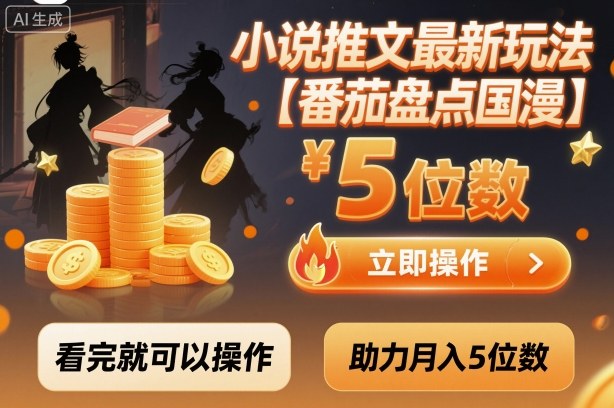 小说推文最新玩法,助力月入5位数【番茄盘点国漫】玩法,看完就可以操作-大米网创