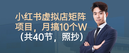 小红书虚拟店矩阵项目，照抄照做，月搞1W+（共40节）-大米网创