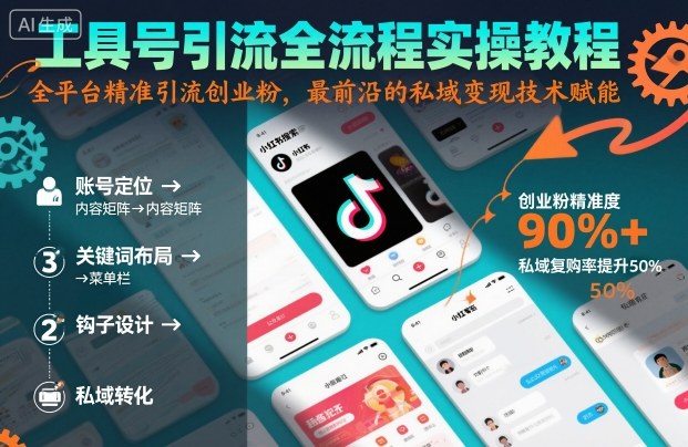 工具号引流全流程保姆级实操教程，全平台精准引流创业粉，最前沿的私域变现技术赋能-大米网创