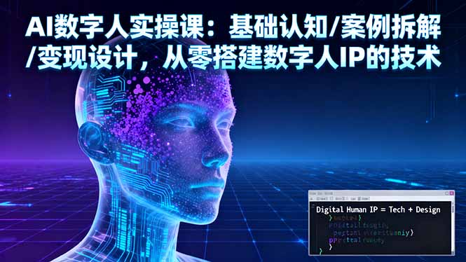 AI数字人实操课:基础认知/案例拆解/变现设计,从零搭建数字人IP的技术-大米网创