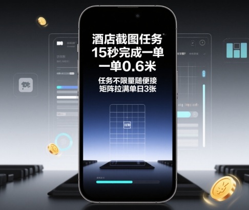 酒店截图任务,15秒完成一单,一单0.6米,任务不限量随便接,矩阵拉满单日3张-大米网创