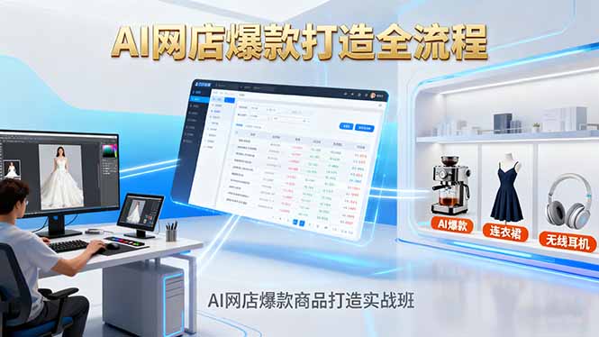 AI网店爆款商品打造实战班：AI技术实现商品图智能处理，快速搭建AI网店-大米网创