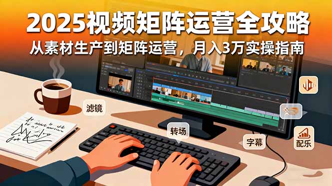 2025短视频矩阵运营全攻略:从素材生产到矩阵运营,月入3万实操指南-大米网创