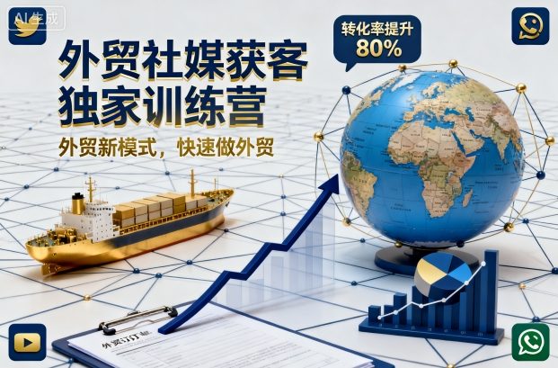 外贸社媒获客独家训练营，外贸新模式，快速做外贸-大米网创
