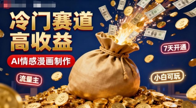 公众号冷门赛道,用AI做情感漫画,7天开通流量主,操作简单,小白可玩-大米网创