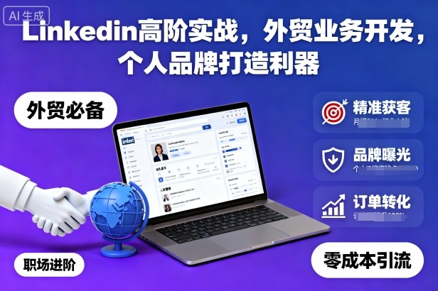 Linkedin高阶实战,外贸业务开发,个人品牌打造利器-大米网创