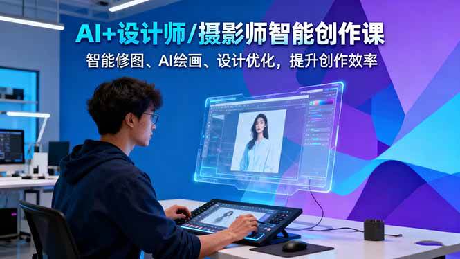 AI+设计师/摄影师智能创作课:智能修图、AI绘画、设计优化,提升创作效率-大米网创