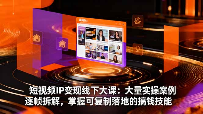 短视频IP变现线下大课：大量实操案例逐帧拆解，掌握可复制落地的搞钱技能-大米网创