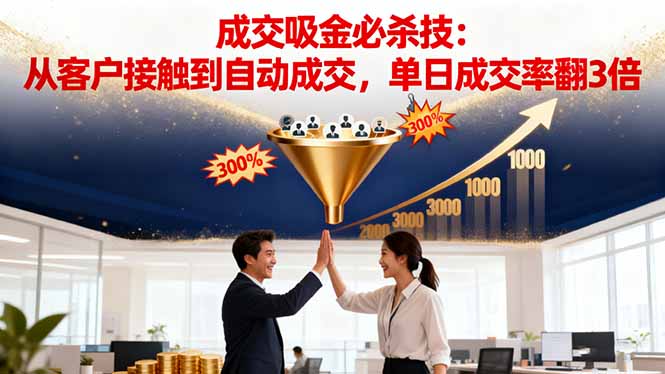 吸金成交营销必杀技：从客户接触到自动成交，单日成交率翻3倍-大米网创