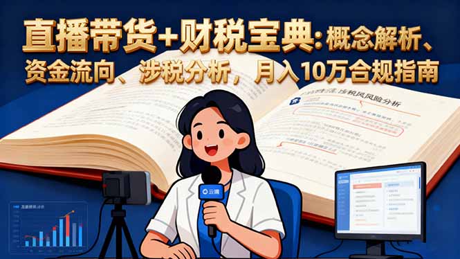 直播带货+财税宝典：概念解析、资金流向、涉税分析，月入10万合规指南-大米网创