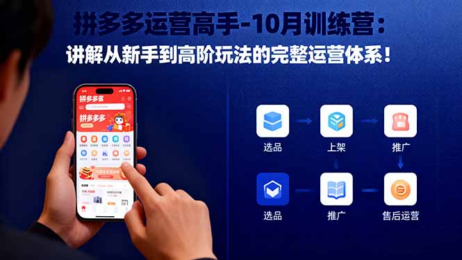 拼多多运营高手-10月训练营:讲解从新手到高阶玩法的完整运营体系!-大米网创