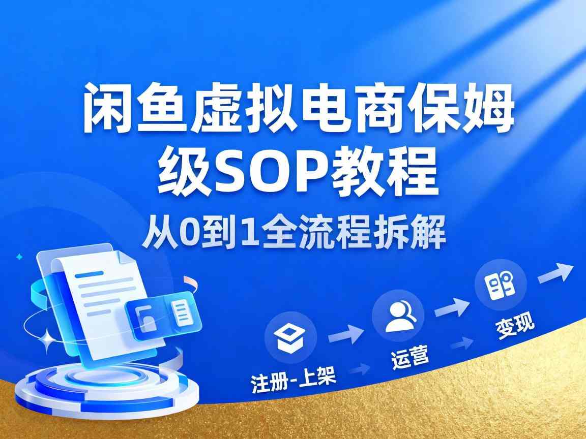 闲鱼虚拟电商，月入轻松过1W，保姆级SOP教程-大米网创