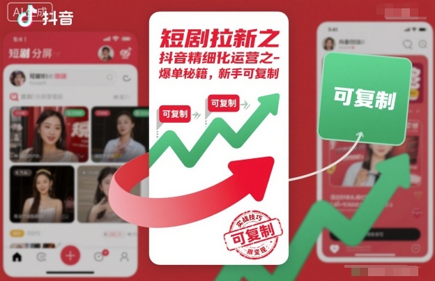 短剧拉新之抖音精细化运营之爆单秘籍,新手可复制-大米网创