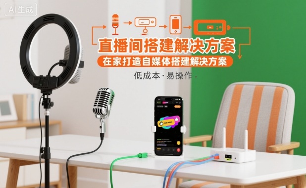 直播间搭建解决方案,在家打造自媒体搭建解决方案-大米网创