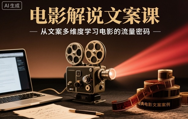 电影解说文案课,从文案多维度学习电影的流量密码-大米网创