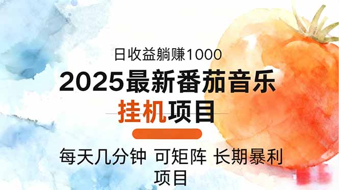 2025年最新番茄音乐人挂机项目，每天几分钟，月入1000＋，可矩阵，一台…-大米网创