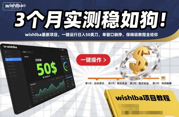 3个月实测稳如狗!wishlba最新项目,一键运行日入50美刀,单窗口躺挣,保姆级教程全给你-大米网创