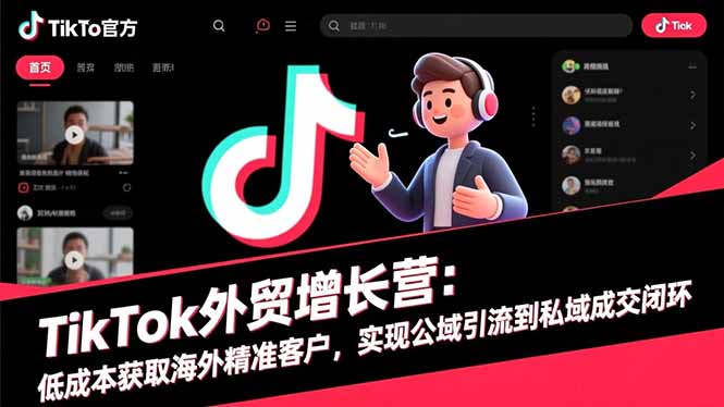 TikTok外贸增长营：低成本获取海外精准客户，实现公域引流到私域成交闭环-大米网创