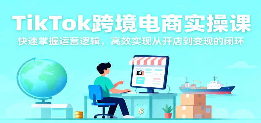 TikTok跨境电商实操课,快速掌握运营逻辑,高效实现从开店到变现的闭环-大米网创