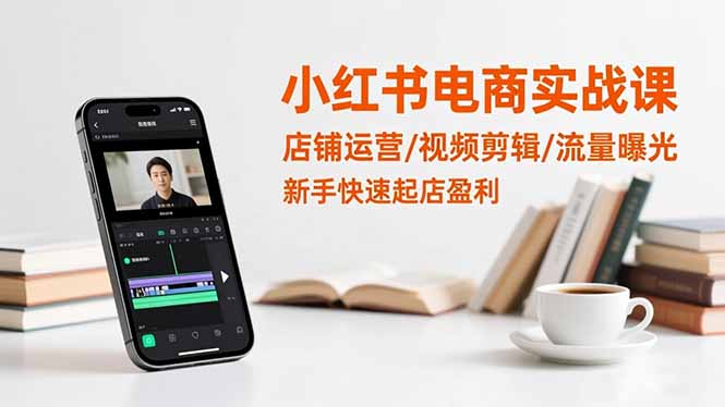 小红书电商实战课：店铺运营/视频剪辑/流量曝光，新手快速起店盈利-大米网创