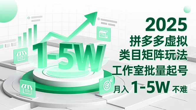 2025 拼多多虚拟类目矩阵玩法,工作室批量起号,月入 1-5W 不难-大米网创