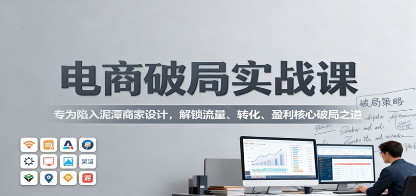 电商破局实战课：专为陷入泥潭商家设计，解锁流量、转化、盈利核心破局之道-大米网创