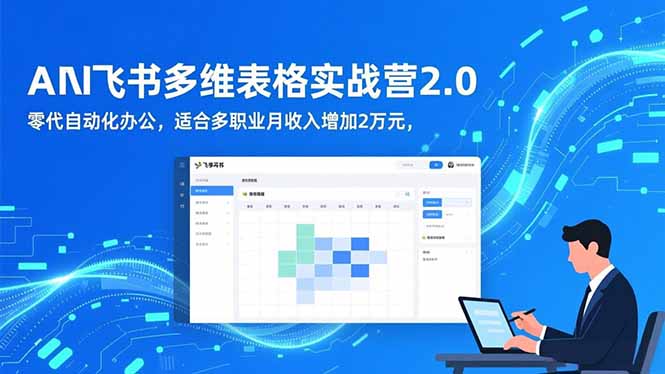 AI+飞书多维表格实战营2.0：零代码自动化办公，适合多职业月收入增加2万元-大米网创