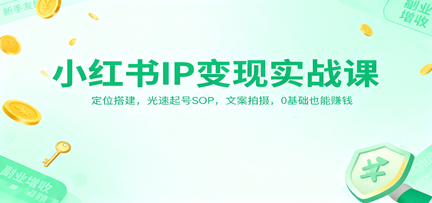 小红书IP变现实战课:定位搭建,光速起号SOP,文案拍摄,0基础也能赚钱-大米网创