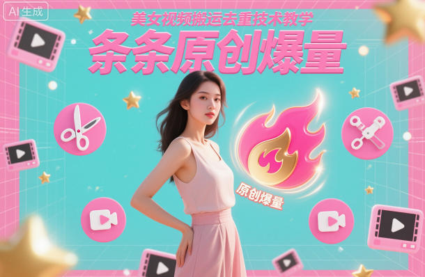 美女视频搬运去重技术教学，条条原创爆量-大米网创