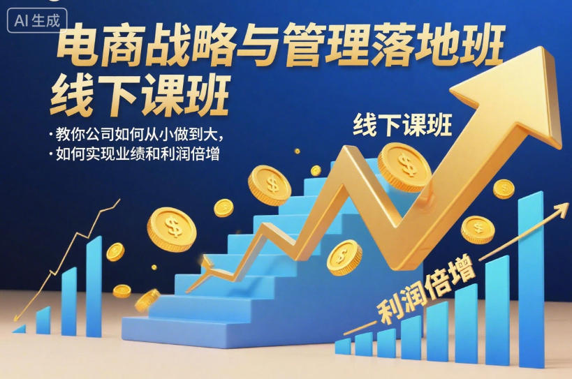 电商战略与管理落地班线下课，教你公司如何从小做到大，如何实现业绩和利润倍增【录音】-大米网创