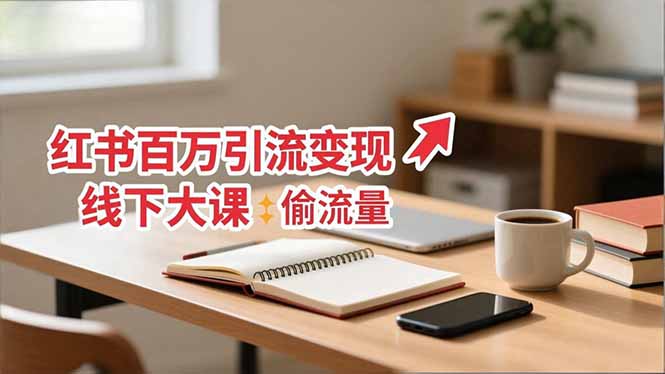 小红书百万引流变现-11月线下大课：分享从0到百万引流路径，手把手教偷流量、拿结果-大米网创