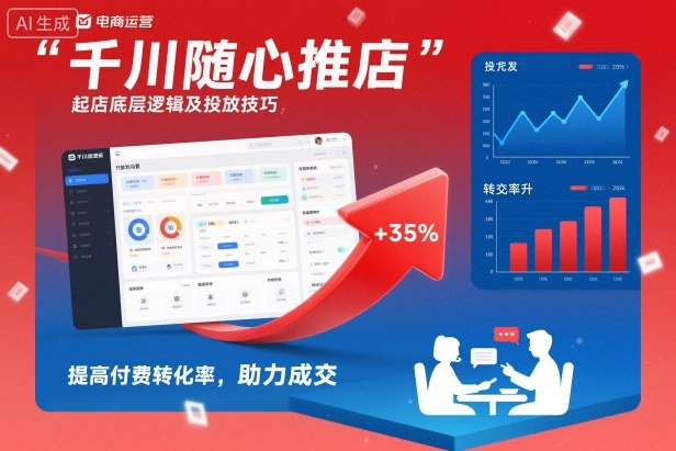 千川随心推起店底层逻辑及投放技巧，提高付费转化率，助力成交-大米网创