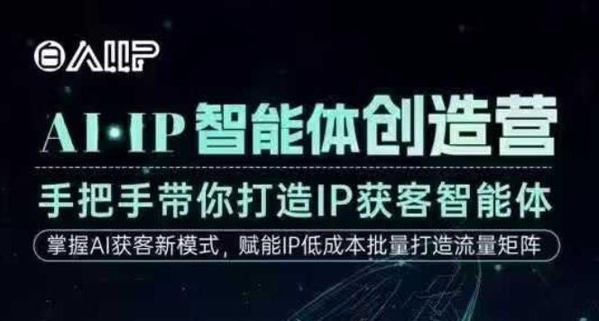 AI·IP智能体创造营，手把手带你打造IP获客智能体，高成交创始人IP课-大米网创
