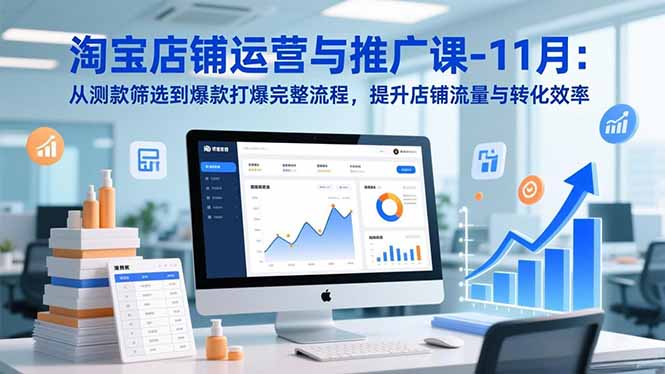 淘宝店铺运营与推广课-11月：从测款筛选到爆款打爆完整流程，提升店铺流量与转化效率-大米网创