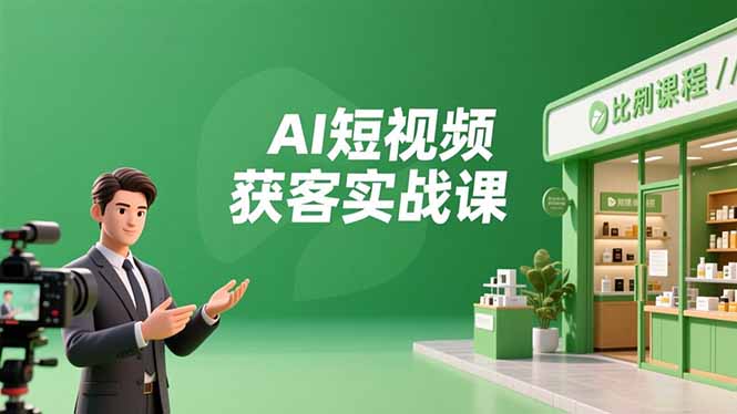 AI短视频获客实战课，数字人创作、实体行业应用、精准引流，30天获取客源月入6万+-大米网创