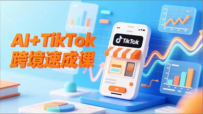 AI+TikTok跨境速成课，智能翻译、店铺定位、流程拆解，7天高效上线运营-大米网创