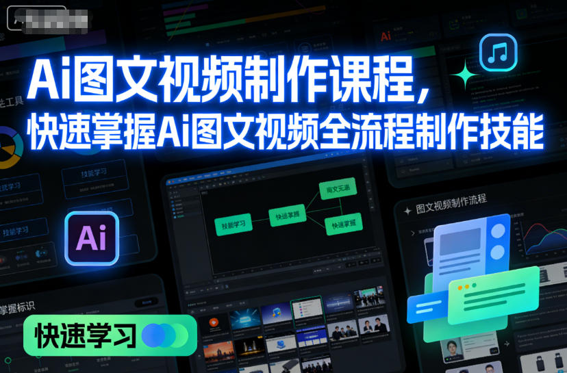 Ai图文视频制作课程，快速掌握Ai图文视频全流程制作技能-大米网创